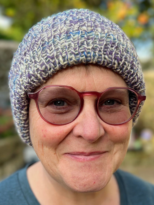 Purple & Green Knitted Hat